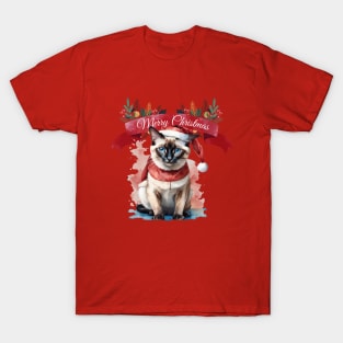 Siamese cat santa 1 T-Shirt